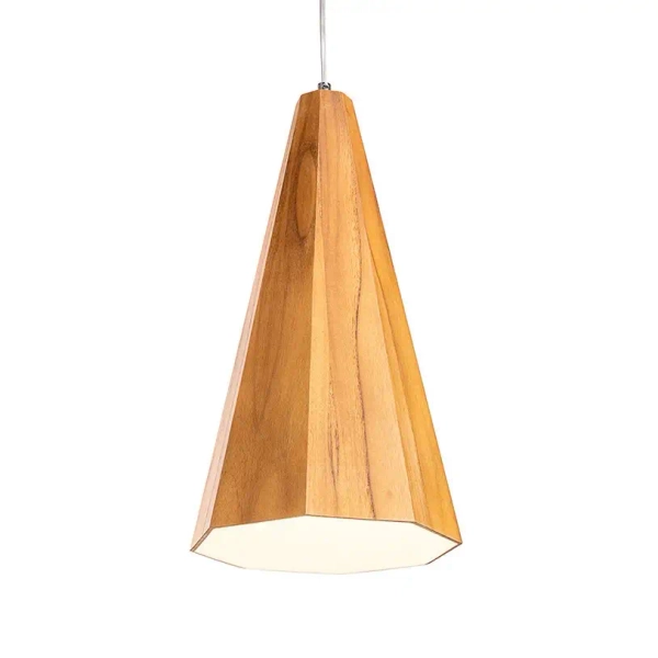 Stożkowa lampa wisząca Angular QN-ANGULAR-P-S-TEAK drewniana brązowy