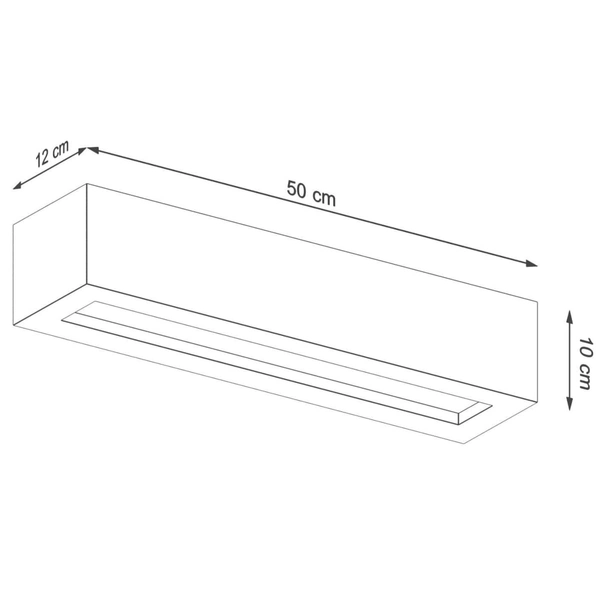 Betonowa listwa ścienna SL.0993 prostokątna lampa do holu