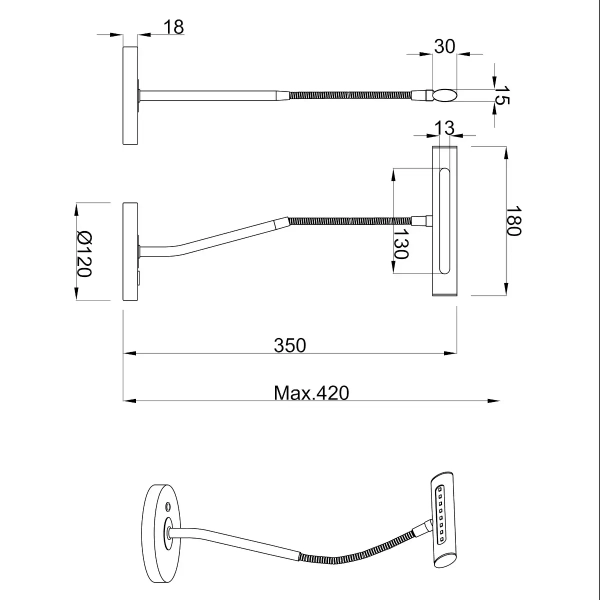 Stołowa lampka Curtis 579790104 Trio LED 4W 3000K do gabinetu mosiądz