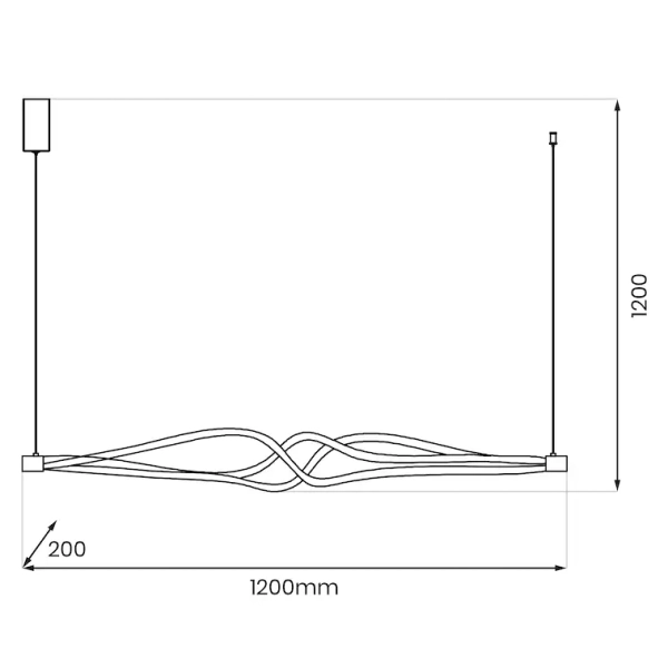 Metalowa lampa wisząca TWISTER ML1189 LED 56W 4000K czarna
