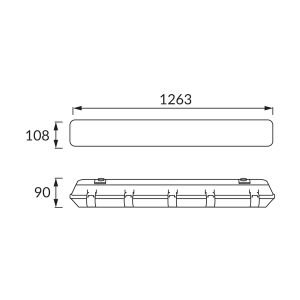 Oprawa pyłoszczelna do tub HERMAN 02929 Ideus LED 36W IP65 zewnętrzna szara