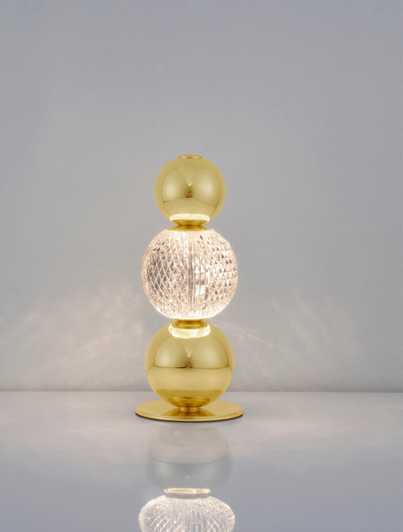 Stołowa lampa stojąca Ponce balls LED 4W 3200K z kryształkami złota