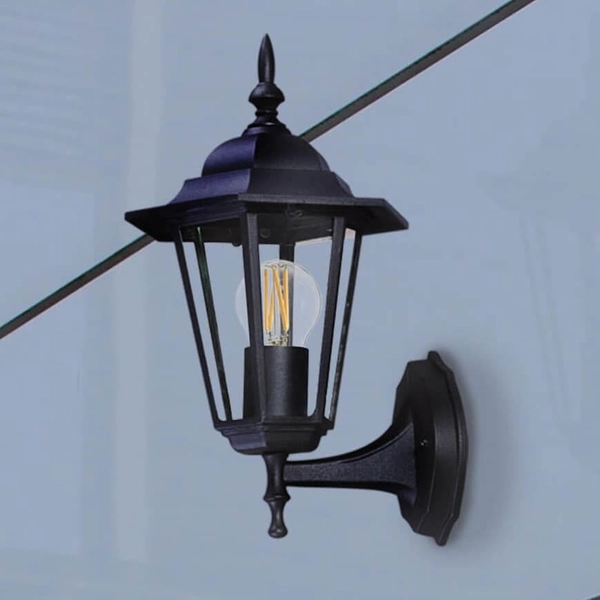 Lampa elewacyjna Standard K-5009A UP CZARNY retro czarna