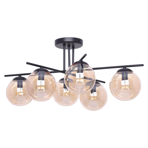 Molekułowa lampa sufitowa Delta K-5162 Kaja kule bursztynowe czarne