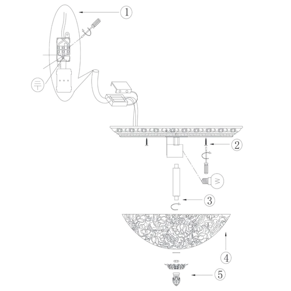 Lampa sufitowa pałacowa Pascal C908-CL-03-W Maytoni szklana antyczny brąz