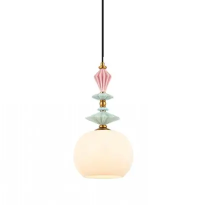 Liniowa wisząca lampa 22153 ceramiczna kule do salonu mosiądz czarny