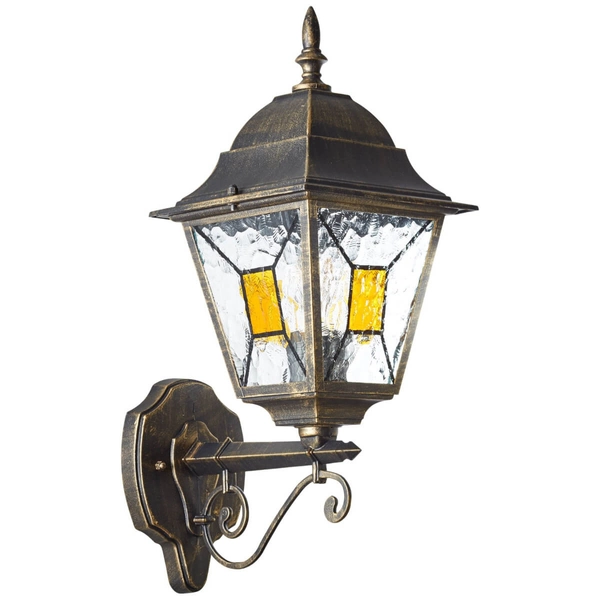 Szklana lampa elewacyjna Janel 90981A86 latarnia czarny złoty