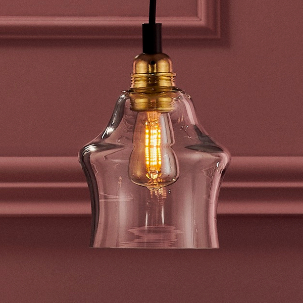 Wisząca LAMPA loftowa LONGIS 10872105 Kaspa skandynawska OPRAWA szklany zwis złoty przezroczysty czarny