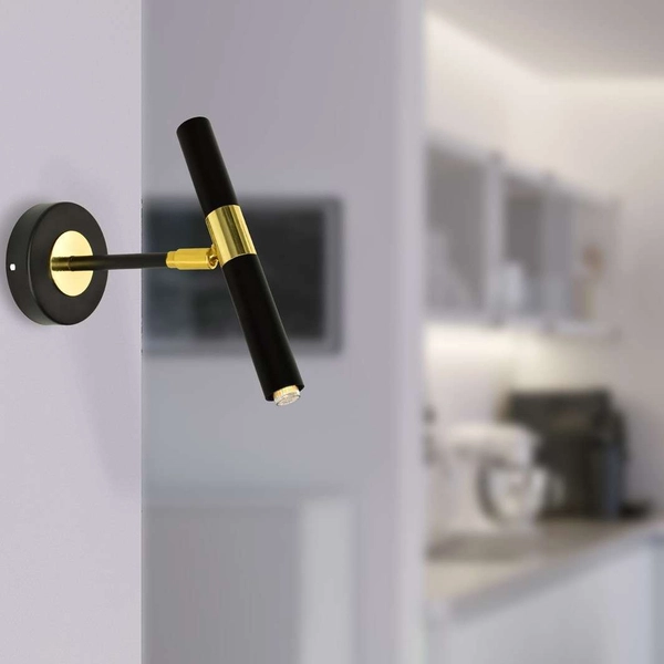 Ścienna lampa loft MONZA MLP6332 metalowa tuba kinkiet regulowany czarny
