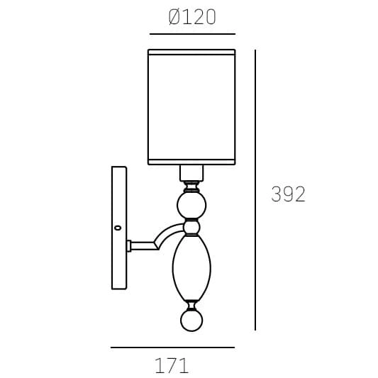 Eklektyczny kinkiet Cancun W01780CH-WH Cosmolight metal tkanina srebrny