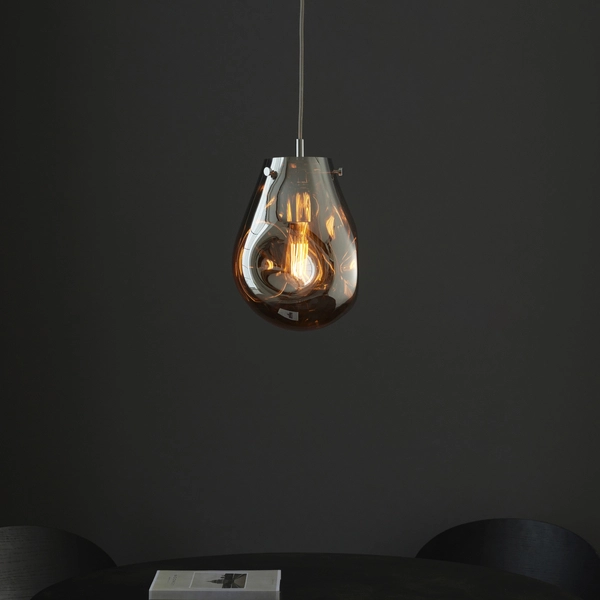 Designerski zwis do salonu L&-199519 Light& gruszka szklana chrom