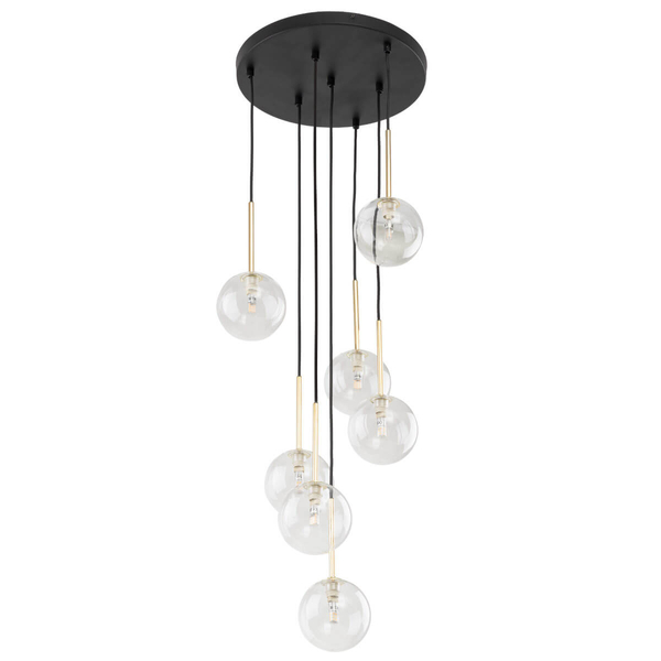 Zwisowa lampa Nilos 5362 kaskada balls bombki przezroczysta złota