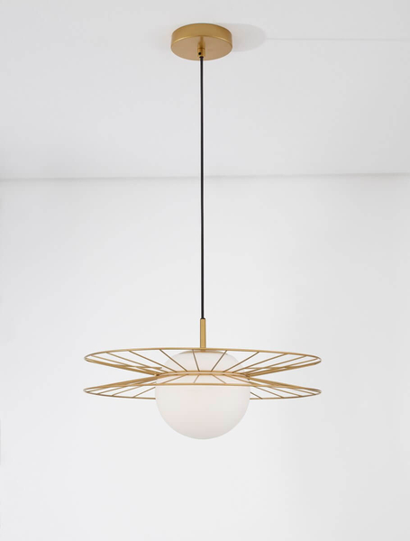 Wisząca lampa MORELOS LE42940 druciak do kuchni złoty biały