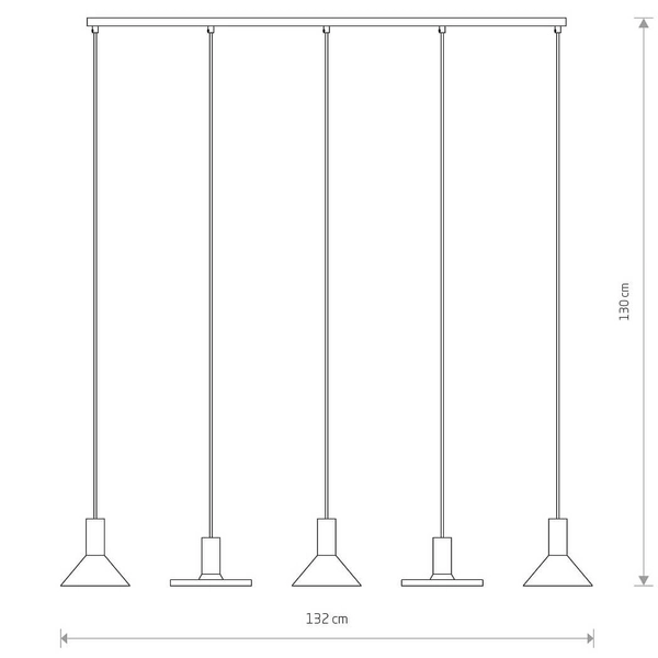 Jadalniana lampa zwisowa Hermanos 10906 Nowodvorski na listwie czarna