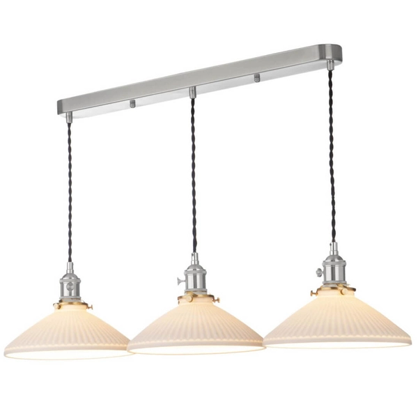 Ceramiczna lampa wisząca Hadano HAD3661-10 do salonu chrom biały