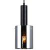Wisząca LAMPA loftowa SARDO PND-5581-1-BK+SG Italux skandynawska OPRAWA szklany ZWIS okrągła tuba przydymiona czarna