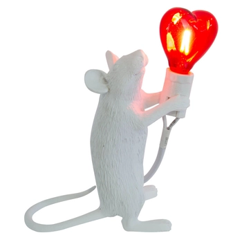 Nocna lampka dziecięca Topo TL0102 Yaskr myszka serce biały
