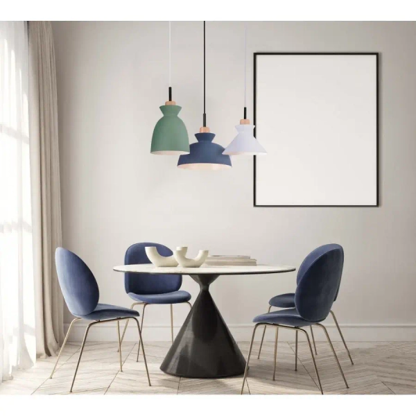 Skandynawska wisząca lampa 180067 nad kanapę do salonu niebieski