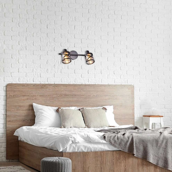 Ścienna LAMPA kinkiet OBERON 5336 Rabalux metalowa OPRAWA klosz szklany obudowany brązowa kawowa bursztynowa