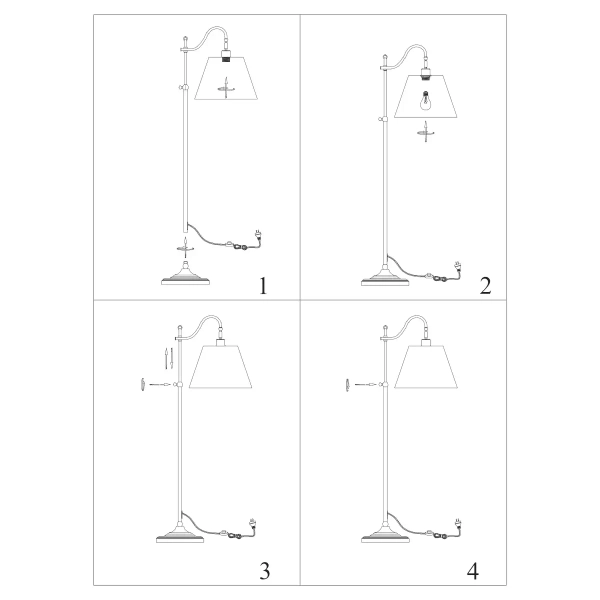 Klasyczna lampa podłogowa Charlestone abażur patyna beżowy