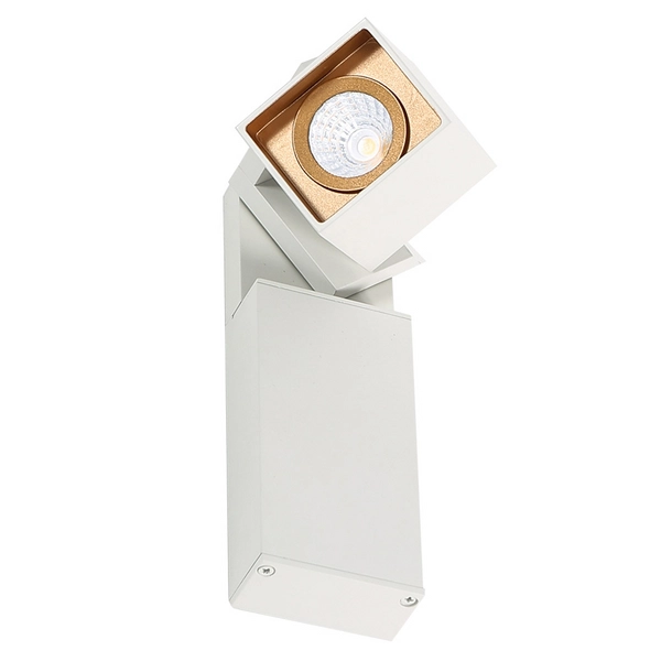 Kinkiet LAMPA ścienna ARAVENA WLB073/5W 4000K WH+GO Italux metalowa OPRAWA LED 5W regulowany reflektorek biały