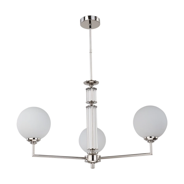 Potrójna lampa wisząca Artu Glass ART-ZW-3 (N) G szklana biała nikiel