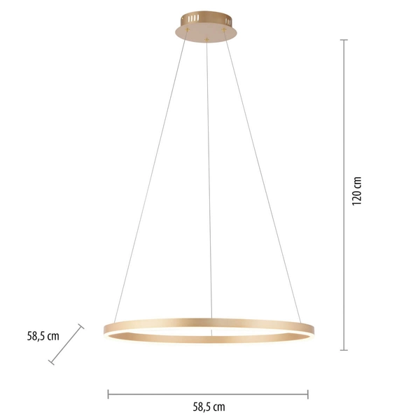 Zawieszana lampa RITUS 15394-60 Just Light LED 31,5W 3000K koło mosiądz