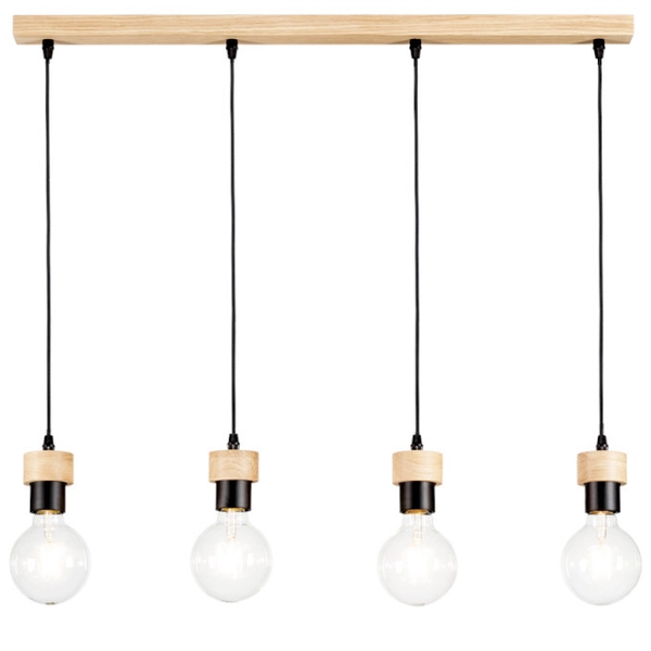 LAMPA wisząca CLARTE 3274474 Britop loftowa OPRAWA zwis belka czarna drewno