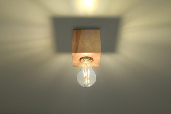 Drewniana LAMPA sufitowa SL.0675 ekologiczna OPRAWA kostka downlight cube