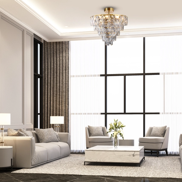 Kryształowa lampa sufitowa Chelsea ML8812 Milagro crystals złota