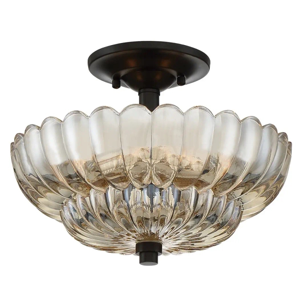 Klasyczna lampa sufitowa Whitecap QZ-WHITECAP-SF-S kwiat bursztynowy