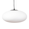 Wisząca lampa do jadalni Omi 1180 Zumaline kulista szklana biała czarna