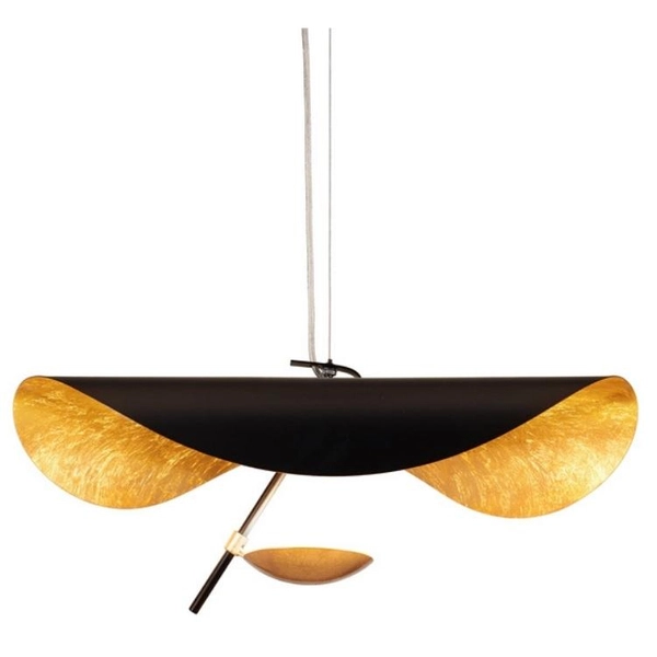 Zwisowa lampa Enigma ST-8821P-40 Step LED 13W kapelusz czarny złoty