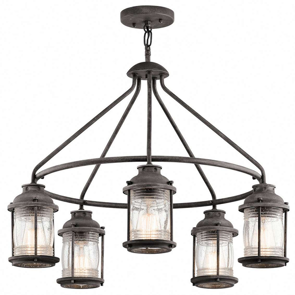 Żyrandol LAMPA zewnętrzna Ashland  KL-ASHLANDBAY-5P Elstead KICHLER ogrodowa OPRAWA metalowy ZWIS outdoor IP44 cynk przezroczysty