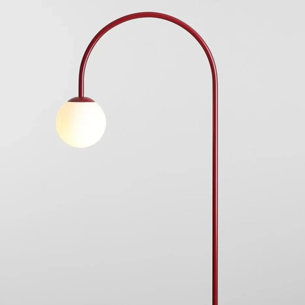 Kulista lampa stołowa Una 1116B15 szklana kula czerwona biała