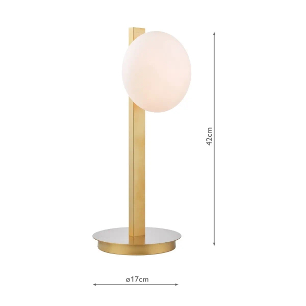 Owalna stołowa lampa Tauri TAU4235 kulista szklana biała złota