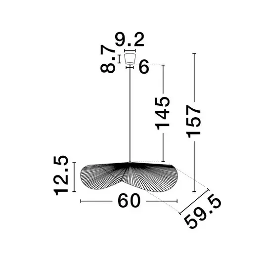 Wisząca lampa boho ANVOLTO LE45372 sznurek naturalny