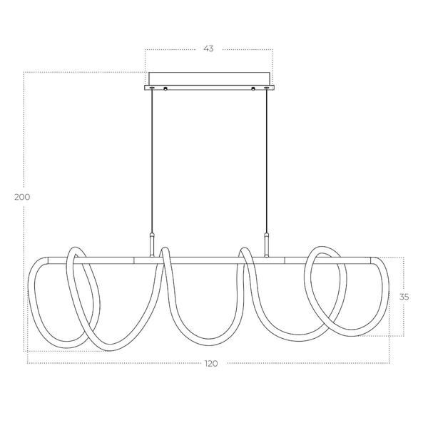 Ledowa lampa wisząca ZIGZAG AZ5827 LED 75W 3000K belka czarna