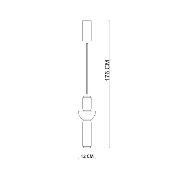 Lampa zwisająca Bruni PND-27372-1-19W-BK Italux LED 19W 3000K przydymiona szara