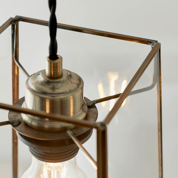 Klosz do lampy wiszącej Beaumont 60892 szklana przezroczysty mosiądz