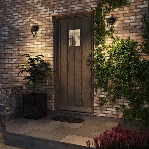 Zewnętrzna LAMPA elewacyjna English FE-EB2-S-BLK Elstead FEISS ogrodowa OPRAWA ścienna szklana latarenka IP44 czarna przezroczysta