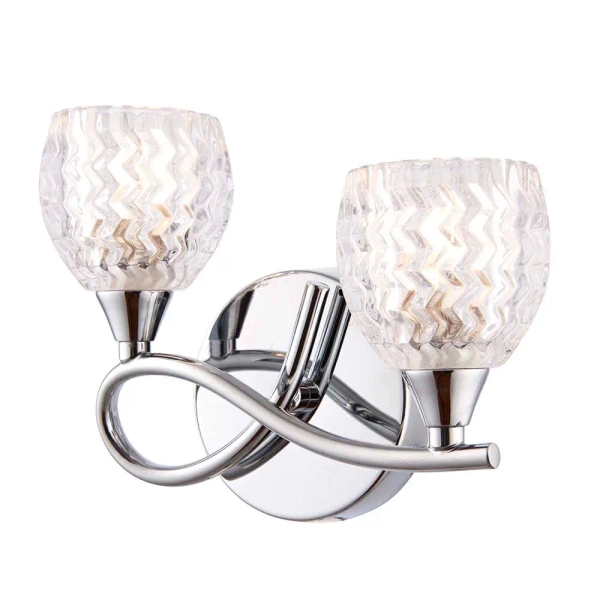 Szklana lampa na ścianę Boyer BOYER-2WBCH-L chrom przezroczysty