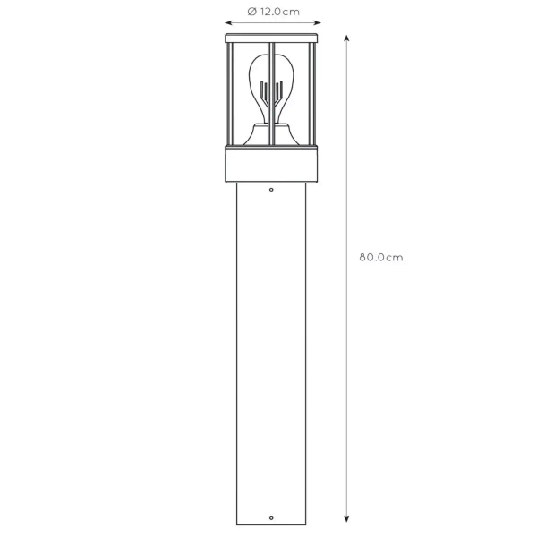 Stojący słupek ogrodowy Lori 14893/80/30 Lucide IP44 oświetleniowy antracyt