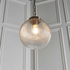 Kulista lampa wisząca Brydon 71123 Endon łańcuch szkło przezroczysty mosiądz