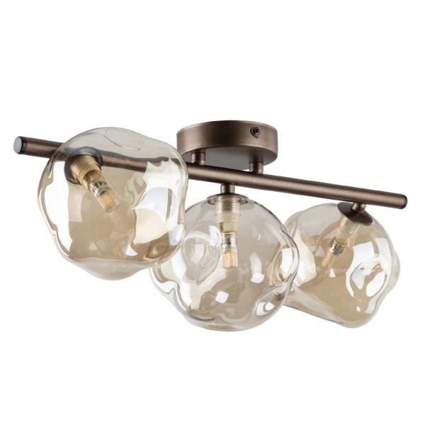 Sufitowa lampa szklana Lava Brown 11035 kule metalowy brązowy
