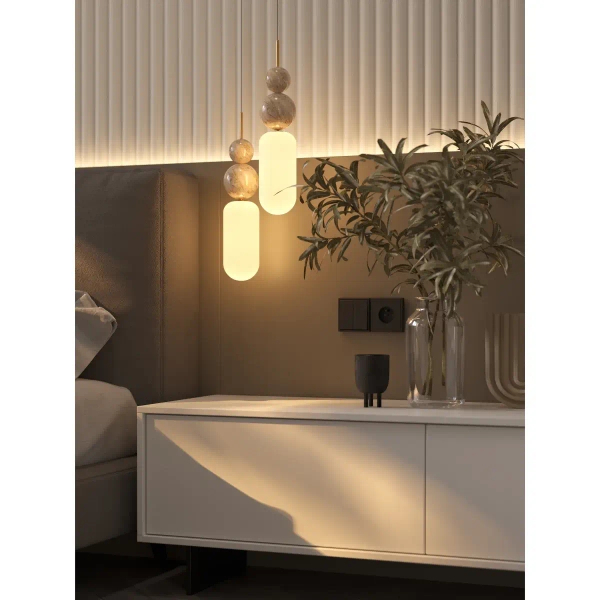 Okrągła lampa wisząca Maxlight NOVA P0642 do jadalni złota biała OUTLET