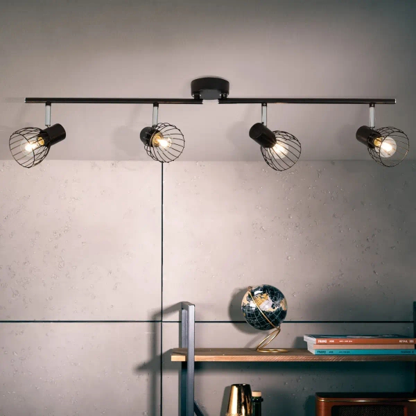 Podłużna lampa sufitowa z regulacją Blacky 62132/06 czarny