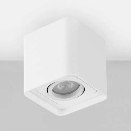 Kwadratowa lampa sufitowa ESTERO LE44396 kostka do jadalni biała