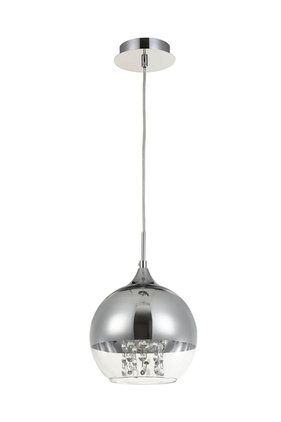 LAMPA wisząca FERMI P140-PL-110-1-N Maytoni szklana OPRAWA glamour ZWIS okrągły z kryształkami chrom przezroczysty