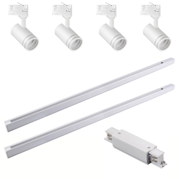Sufitowy zestaw szynowy 3-fazowy MILANO 327864 tubki regulowane białe